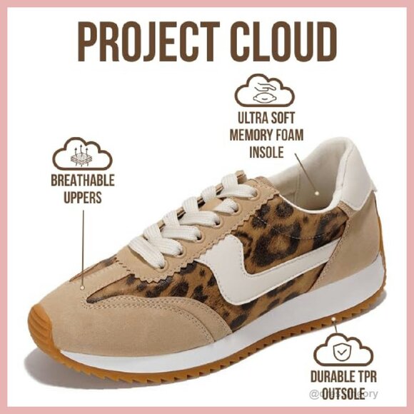 Lightweight Memory Foam Sneakers for Women - Non-Slip Lace-Up Shoes - Picture 4 of 7